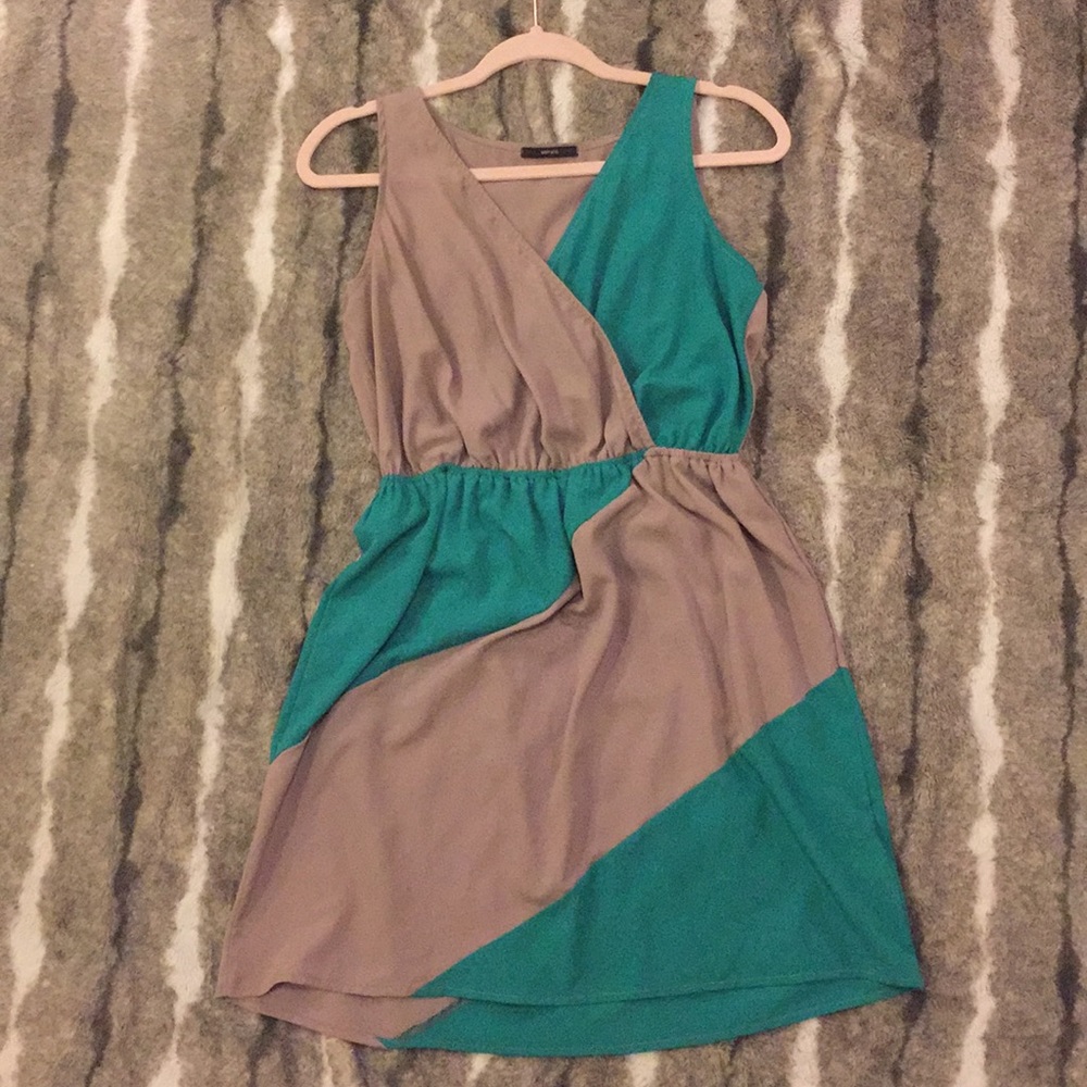 Small Teal and Beige Dress